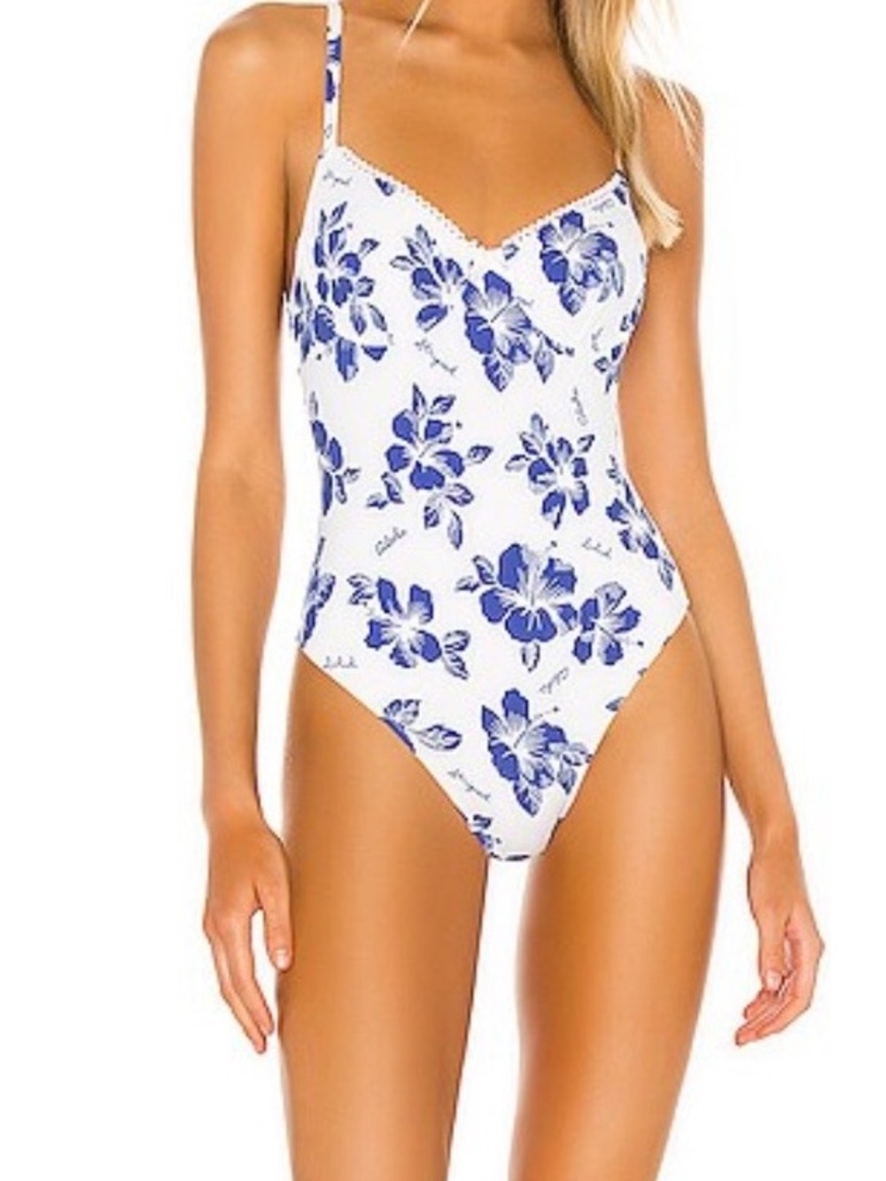 Solid & Striped The Taylor One-Piece Women's In Aloha Blue Floral Swimsuit NWOT